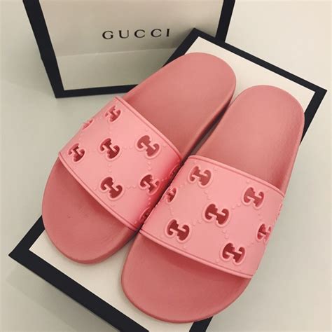 gucci gg pink slides|pink Gucci slides farfetch.